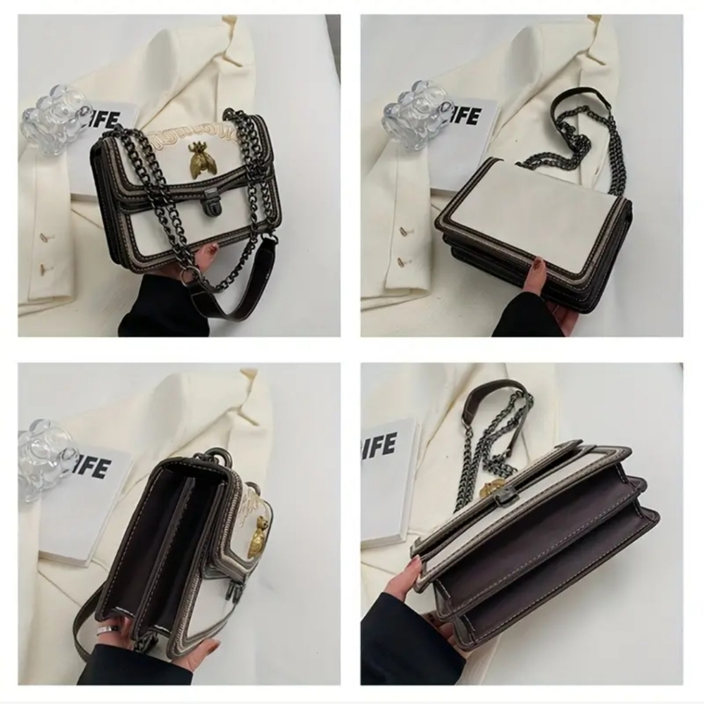 🆕️Fabulous Bee Niche Design Cream & Brown Messenger Bag $95 - Picture 5 of 9